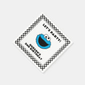 Cookie Monster Checkerboard Birthday Serviette (Ecke)