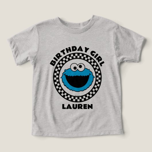 Cookie Monster Checkered Birthday Girl (Design Vorderseite)