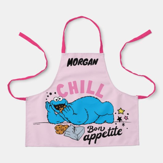 Cookie Monster | Chill Bon Appetit | Name hinzufüg Schürze (Vorderseite)