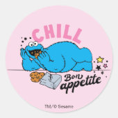 Cookie Monster | Chill Bon Appetit Runder Aufkleber (Vorderseite)