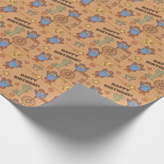 Cookie Monster | Cookie Round-Up-Muster Geschenkpapier (Ecke)