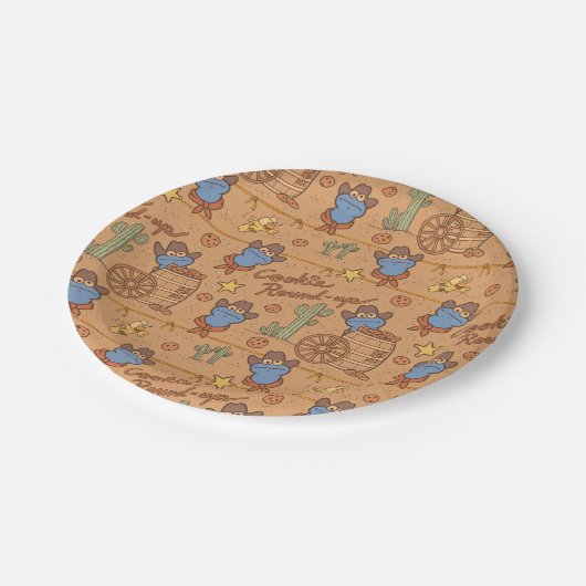 Cookie Monster | Cookie Round-Up-Muster Pappteller (Schrägansicht)