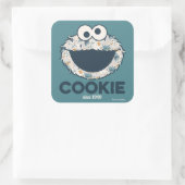 Cookie Monster | Cookie Seit 1969 Quadratischer Aufkleber (Tasche)
