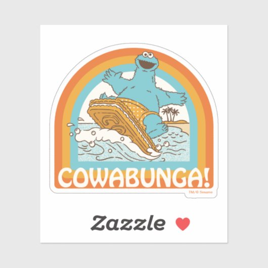 Cookie Monster Cowabunga! Aufkleber (Blatt)