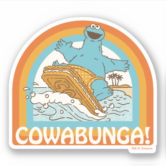 Cookie Monster Cowabunga! Aufkleber (Vorderseite)