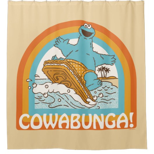 Cookie Monster Cowabunga! Duschvorhang (Vorderseite)