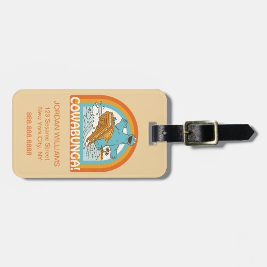 Cookie Monster Cowabunga! Gepäckanhänger (Vorderseite horizontal)