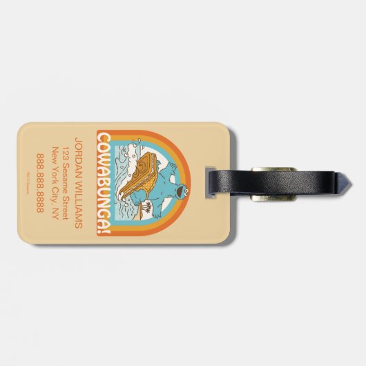 Cookie Monster Cowabunga! Gepäckanhänger (Rückseite horizontal)