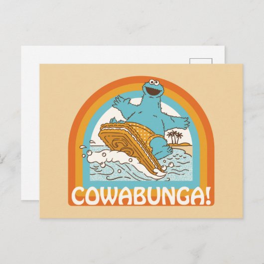 Cookie Monster Cowabunga! Postkarte (Vorne/Hinten)