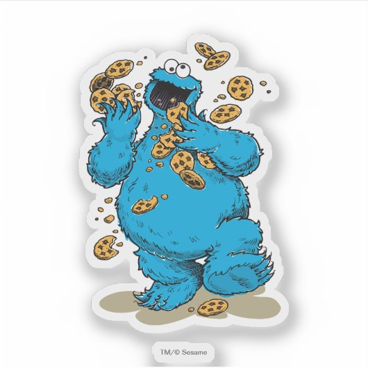 Cookie Monster Crazy Cookies Aufkleber (Vorderseite)