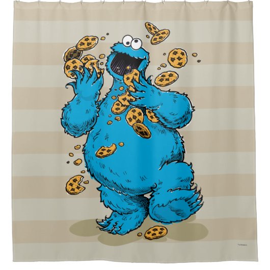 Cookie Monster Crazy Cookies Duschvorhang (Vorderseite)