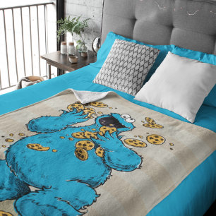 Cookie Monster Crazy Cookies Fleecedecke