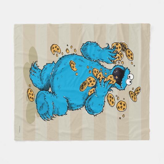 Cookie Monster Crazy Cookies Fleecedecke (Vorderseite (Horizontal))