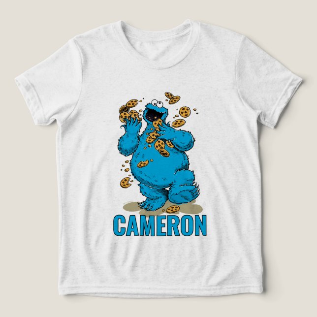 Cookie Monster Crazy Cookies Tri-Blend Shirt (Design Vorderseite)