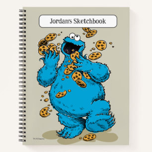Cookie Monster Crazy Cookies Zeichnend Notizblock