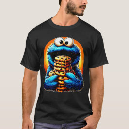Cookie-Monster, der ein Riesenschokolade-Cookie li T-Shirt