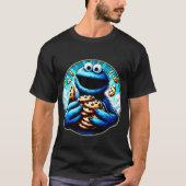 Cookie-Monster, der ein Riesenschokolade-Cookie li T-Shirt (Vorderseite)