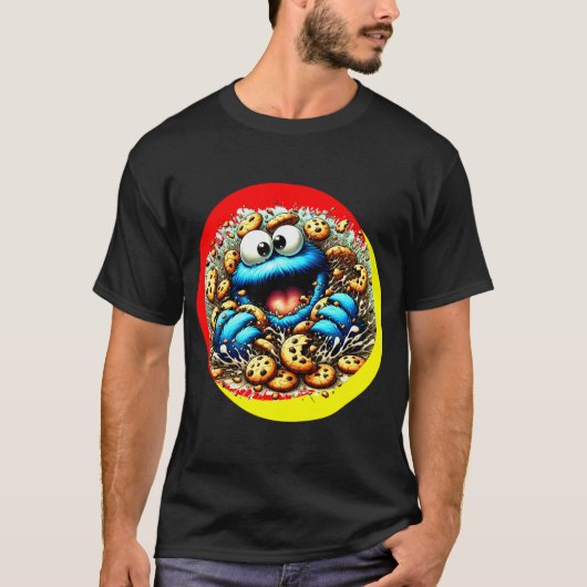 Cookie-Monster, der ein Riesenschokolade-Cookie li T-Shirt (Vorderseite)