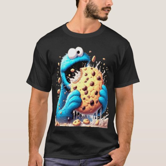 Cookie-Monster, der einen Riesenschokoladenchip li T-Shirt (Vorderseite)