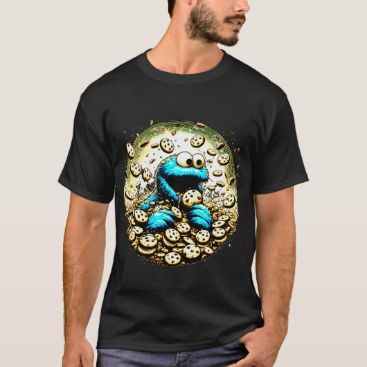 Cookie-Monster, der einen Riesenschokoladenchip li T-Shirt (Vorderseite)