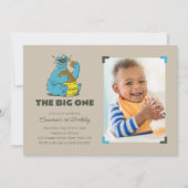 Cookie Monster Der große erste Geburtstag - Foto Einladung (Vorderseite)