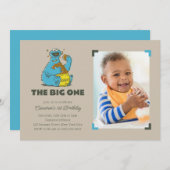 Cookie Monster Der große erste Geburtstag - Foto Einladung (Vorne/Hinten)