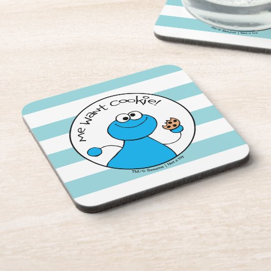 Cookie Monster Doodley Graphic Getränkeuntersetzer (Linke Seite)