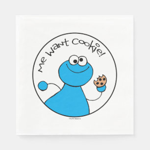 Cookie Monster Doodley Graphic Serviette