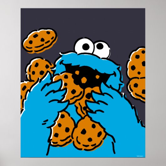 Cookie Monster Eating All the Cookies Poster (Vorne)