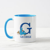 Cookie Monster Eating Cookies Name & Monogram G Tasse (Links)