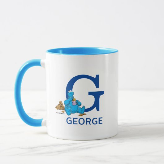 Cookie Monster Eating Cookies Name & Monogram G Tasse (Links)