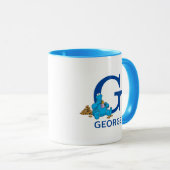 Cookie Monster Eating Cookies Name & Monogram G Tasse (VorderseiteRechts)