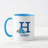 Cookie Monster Eating Cookies Name & Monogram H Tasse (Links)