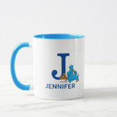 Cookie Monster Eating Cookies Name & Monogram J Tasse (Links)