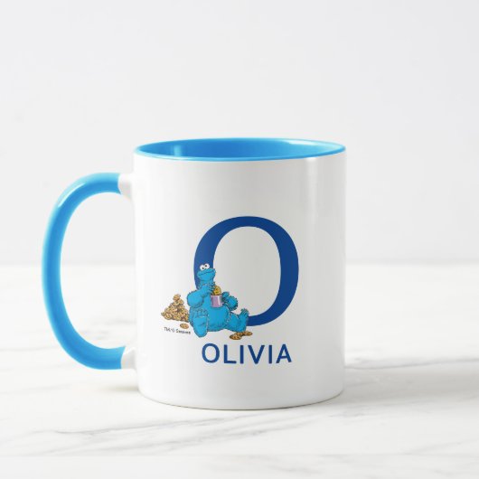 Cookie Monster Eating Cookies Name & Monogram O Tasse (Links)