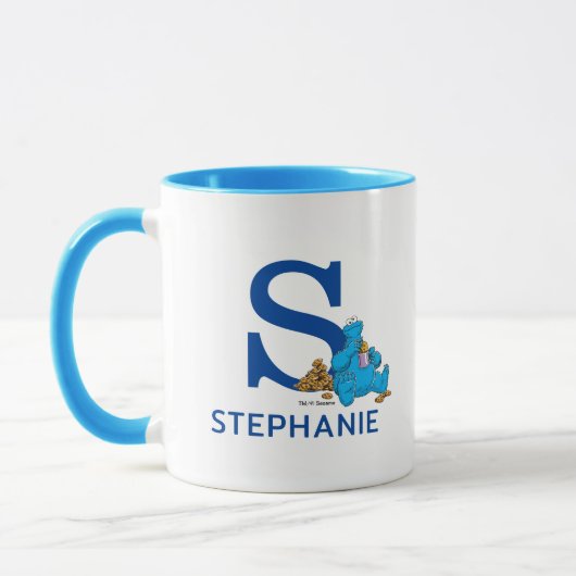 Cookie Monster Eating Cookies Name & Monogram S Tasse (Links)