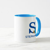 Cookie Monster Eating Cookies Name & Monogram S Tasse (VorderseiteRechts)