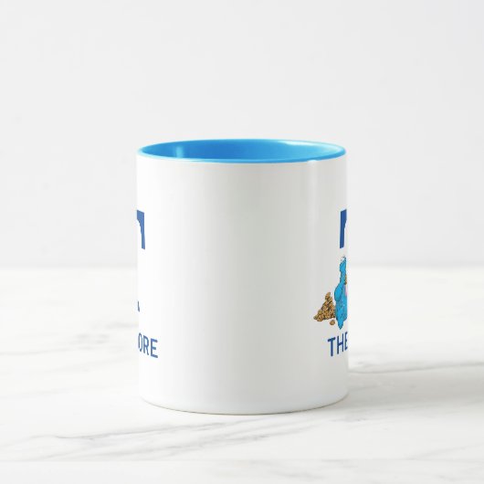 Cookie Monster Eating Cookies Name & Monogram T Tasse (Zentrum)