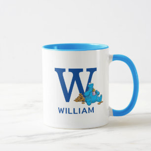 Cookie Monster Eating Cookies Name & Monogram W Tasse