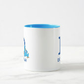 Cookie Monster Eating Cookies Name & Monogramm D Tasse (Zentrum)
