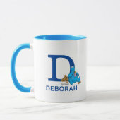 Cookie Monster Eating Cookies Name & Monogramm D Tasse (Links)