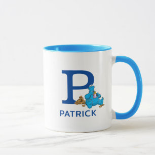 Cookie Monster Eating Cookies Name & Monogramm P Tasse