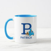 Cookie Monster Eating Cookies Name & Monogramm P Tasse (Links)