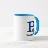 Cookie Monster Eating Cookies Name & Monogramm P Tasse (VorderseiteRechts)