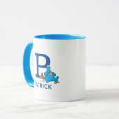Cookie Monster Eating Cookies Name & Monogramm P Tasse (Vorderseite Links)