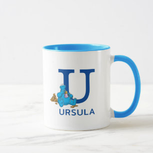 Cookie Monster Eating Cookies Name & Monogramm U Tasse