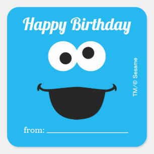 Cookie Monster Ein Geschenk von - Geburtstag Quadratischer Aufkleber