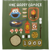 Cookie Monster | Ein glücklicher Camper Duschvorhang (Vorderseite)