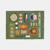 Cookie Monster | Ein glücklicher Camper Fleecedecke (Vorderseite (Horizontal))