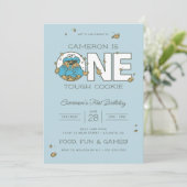 Cookie Monster | Ein hartes Keks Geburtstag Einladung (Stehend Vorderseite)